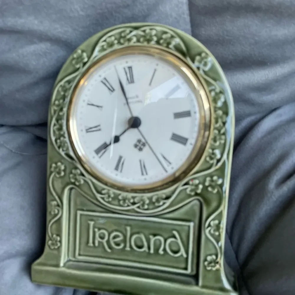 Irish Clock Souvenir from Knock Pottery 8” tall